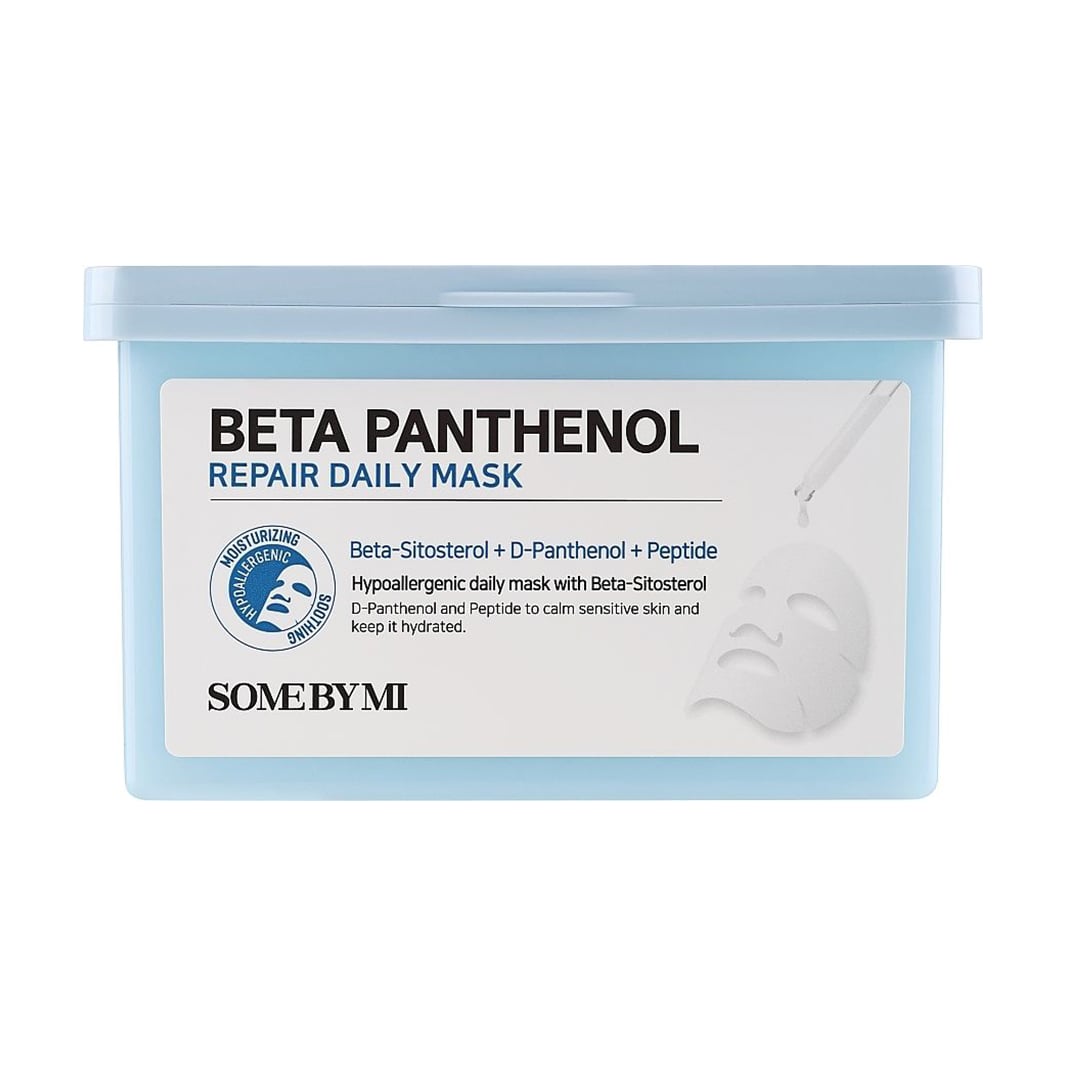 Набір відновлювальних тканинних масок для обличчя Some By Mi Beta Panthenol Repair Daily Mask з пaнтeнoлoм, 30 шт