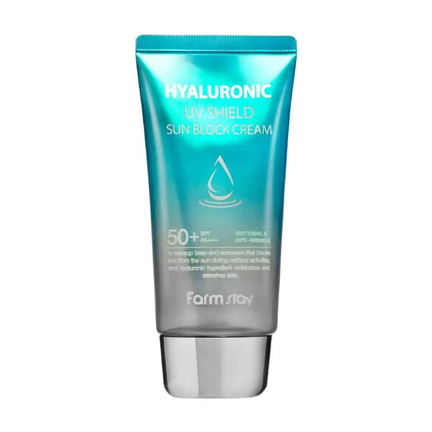 Сонцезахисний крем для обличчя та тіла FarmStay Hyaluronic UV Shield Sun Block Cream SPF50+ PA+++ з гіалуроновою кислотою, 70 мл